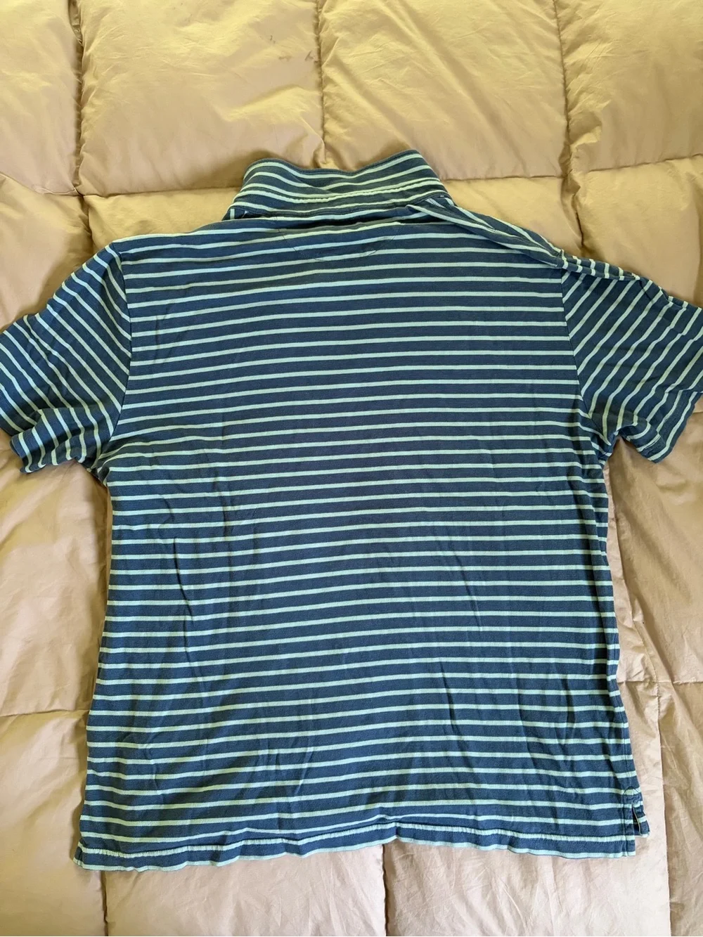 Faherty Blue and Light Blue Striped Polo